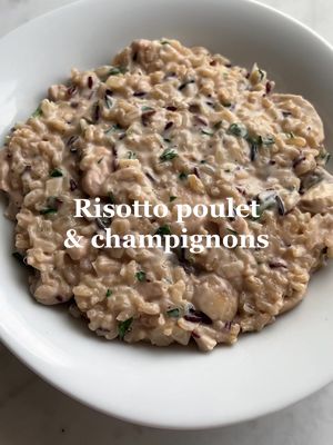 Risotto au poulet et aux champignons
