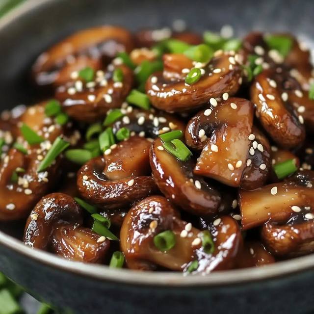 Champignons Caramélisés au Miel et à la Sauce Soja