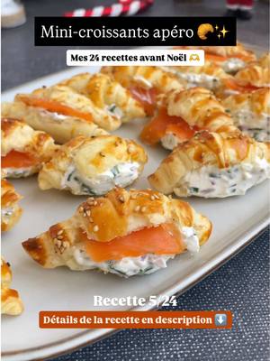 Mini-croissants apéritif au chèvre et truite fumée