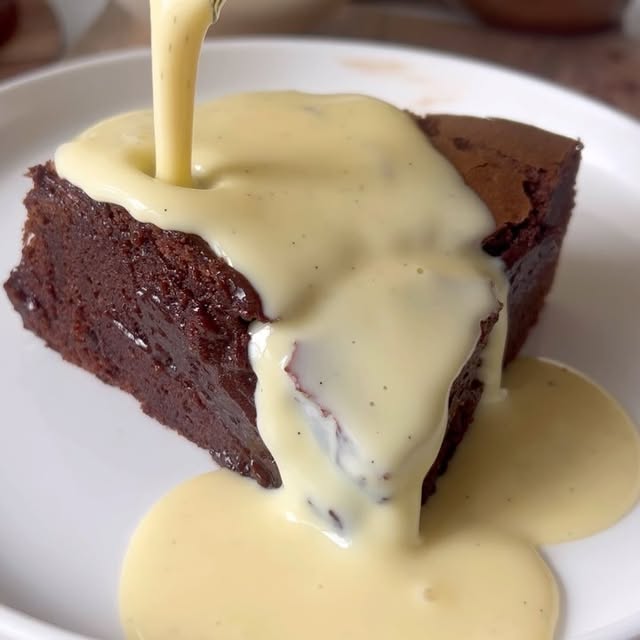 Fondant au chocolat et crème anglaise