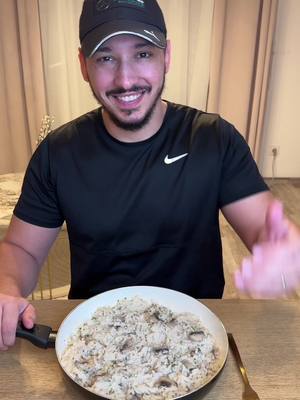 Risotto au poulet, champignons et parmesan