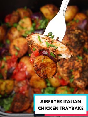 Italienisches Airfryer-Hähnchen-Blechgericht